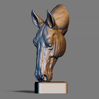 Horse Head Bust 3D Model