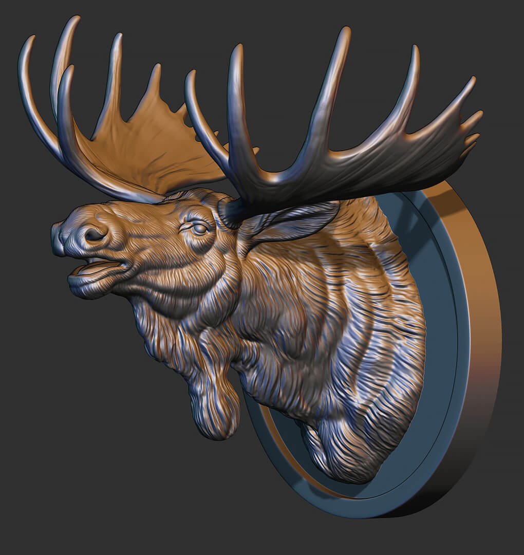 Moose Head Bust 3D Model