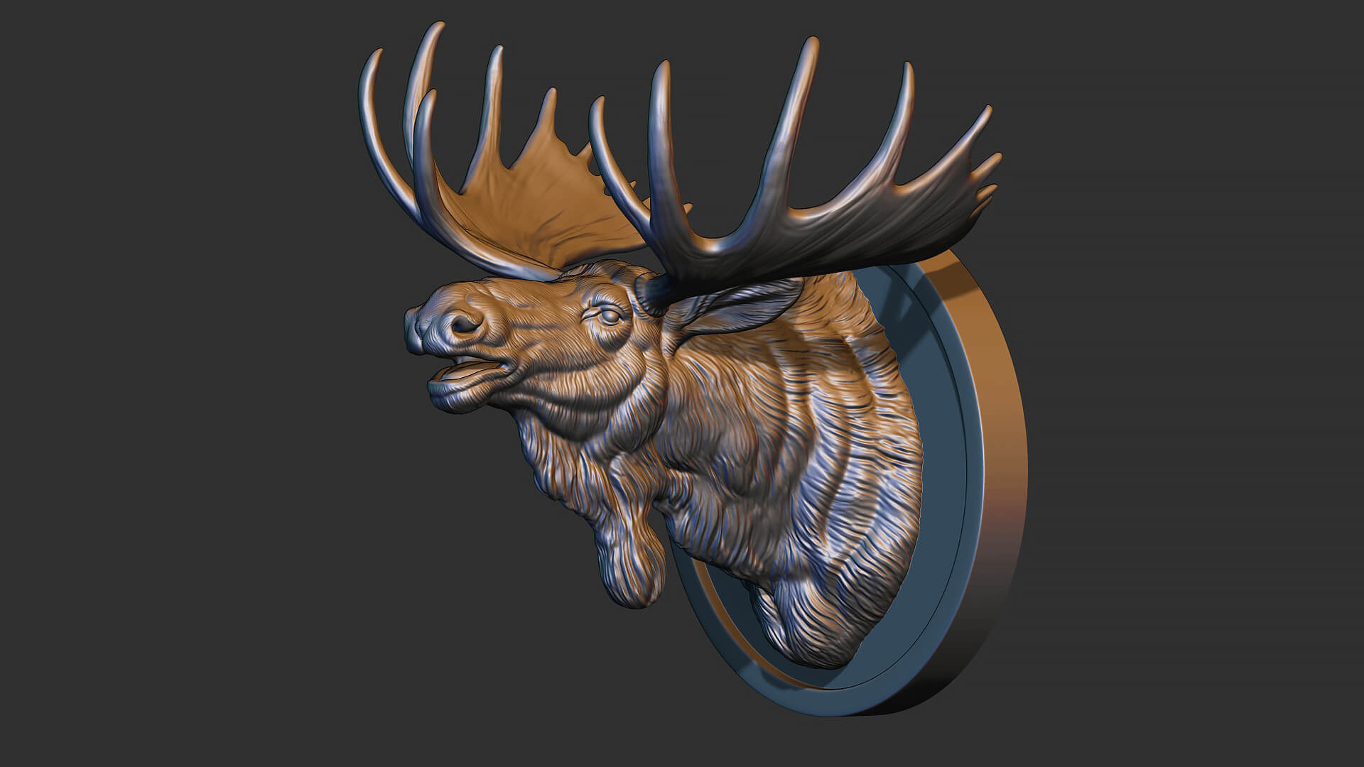 Moose Head Bust 3D Model