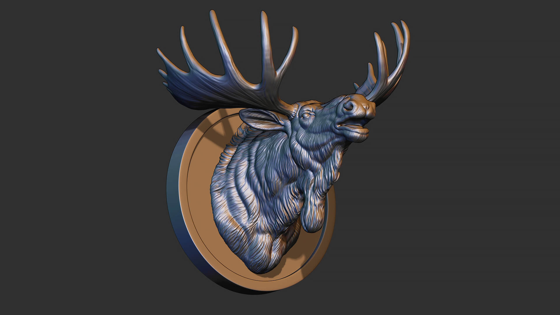 Moose Head Bust 3D Model