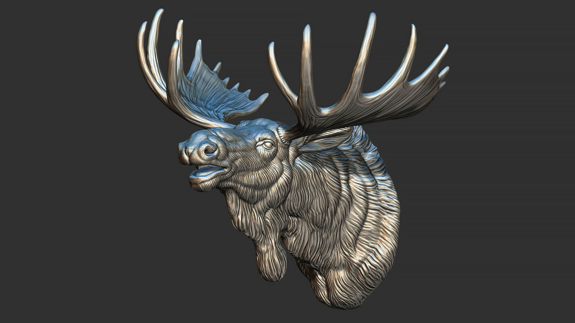 Moose Head Bust 3D Model