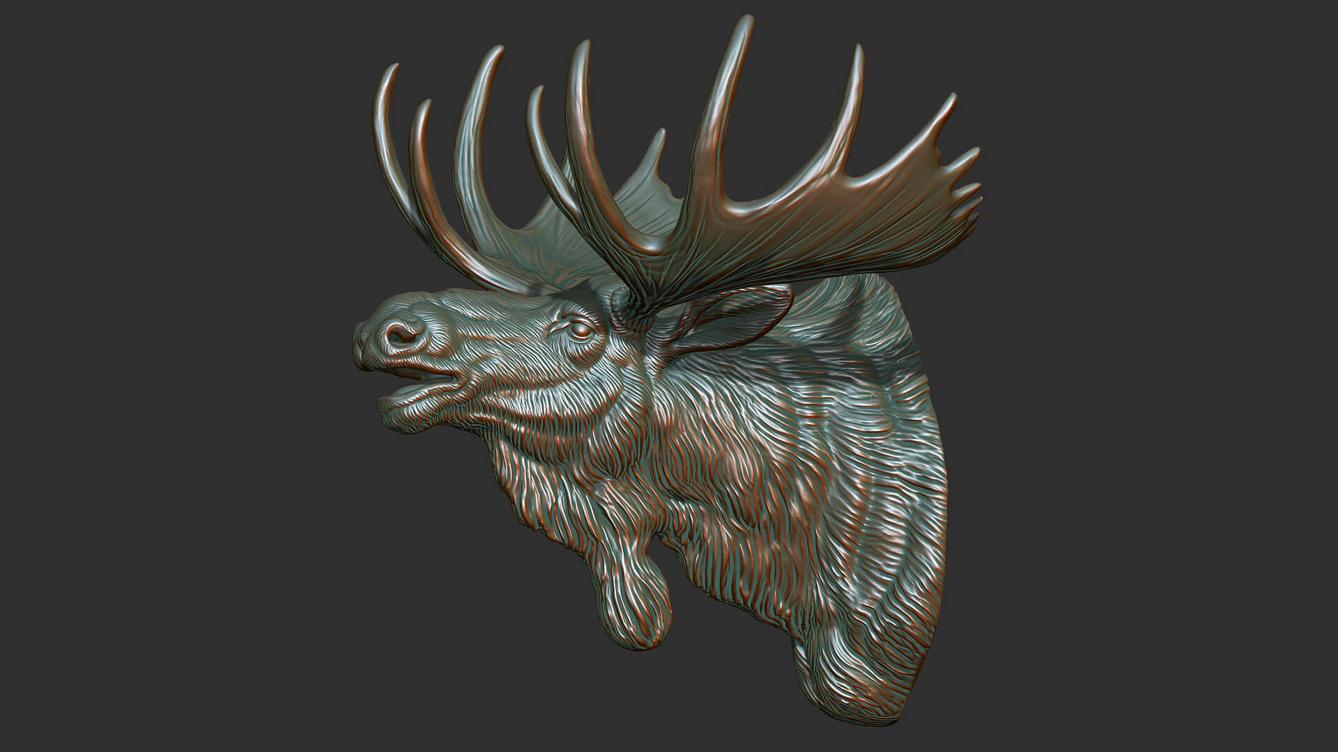 Moose Head Bust 3D Model