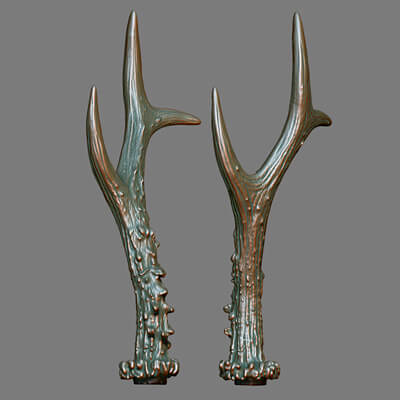 Roe Deer Antlers 3D Model