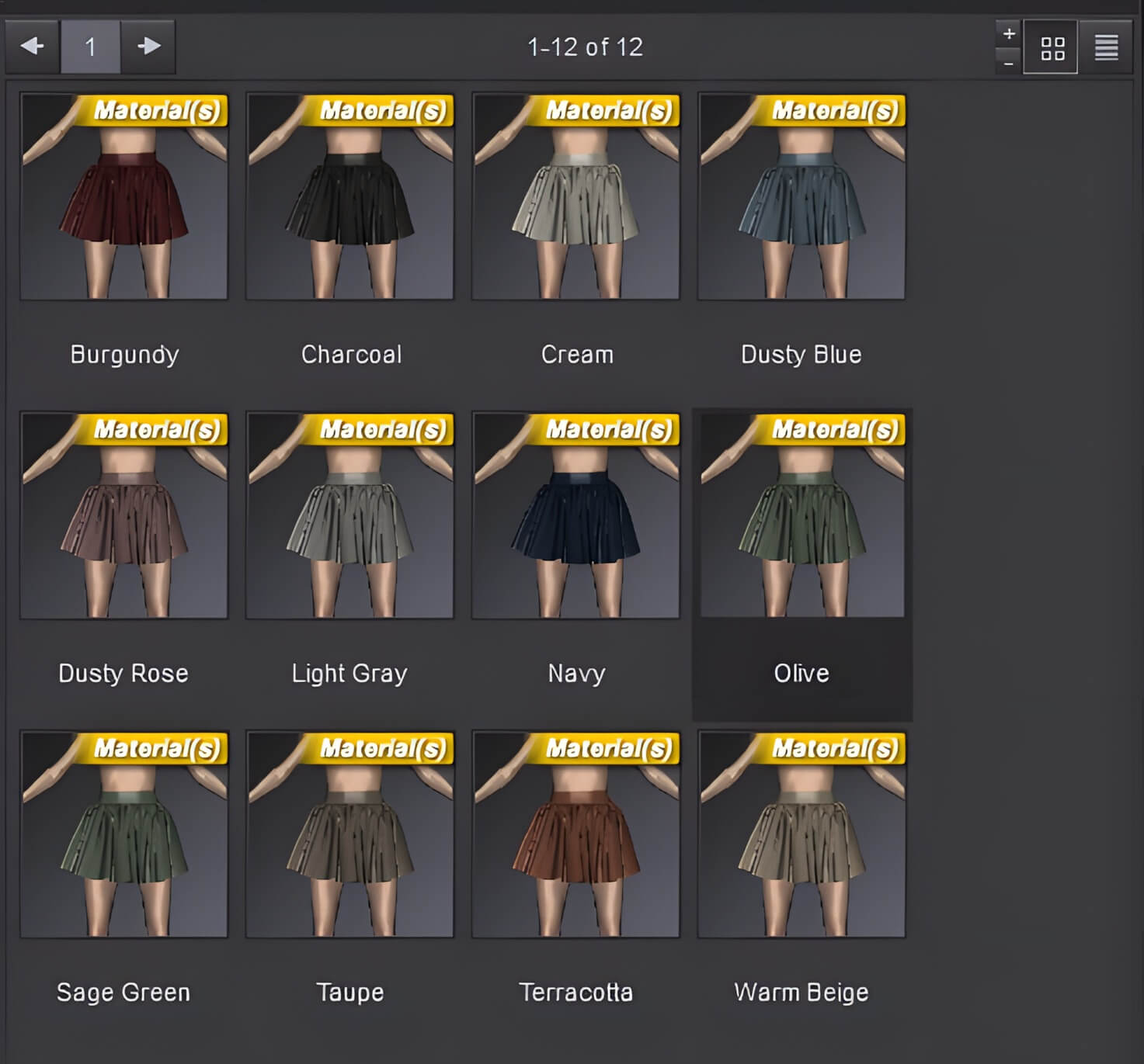 Flared Gathered Skirt for G8F Daz Content