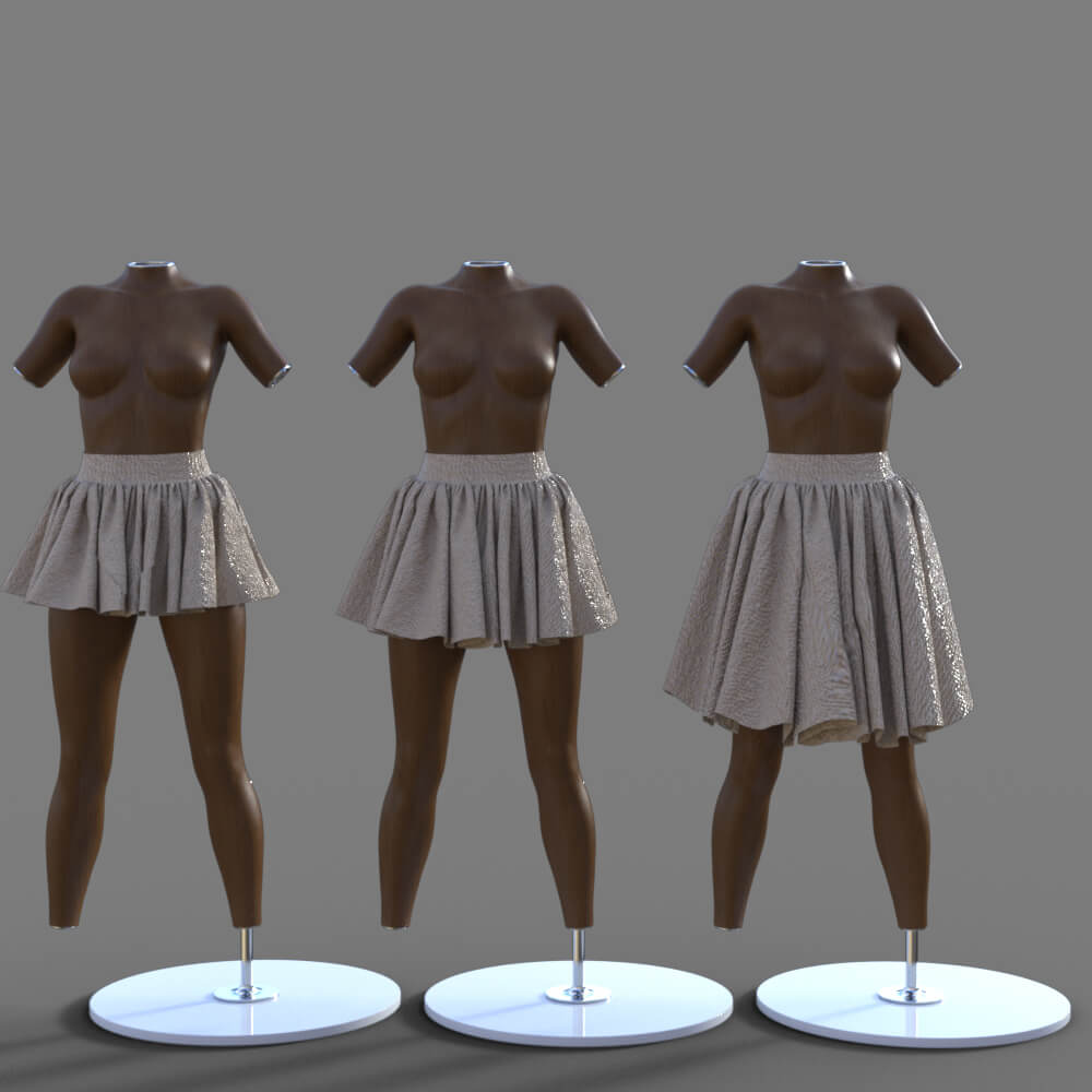 Flared Gathered Skirt for G8F Daz Content