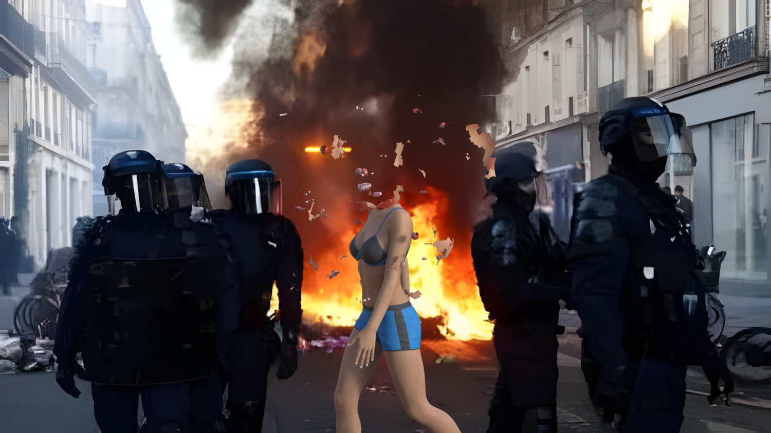 Going Home After the Protest 3D Render, Digital Artwork by guy91600