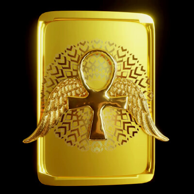 Golden Egyptian Ankh Card – Animated PBR 3D Model