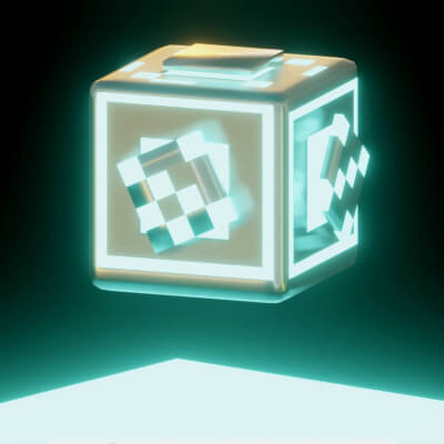 Animated Neon Energy Cube Futuristic Sci-Fi 3D for Blender