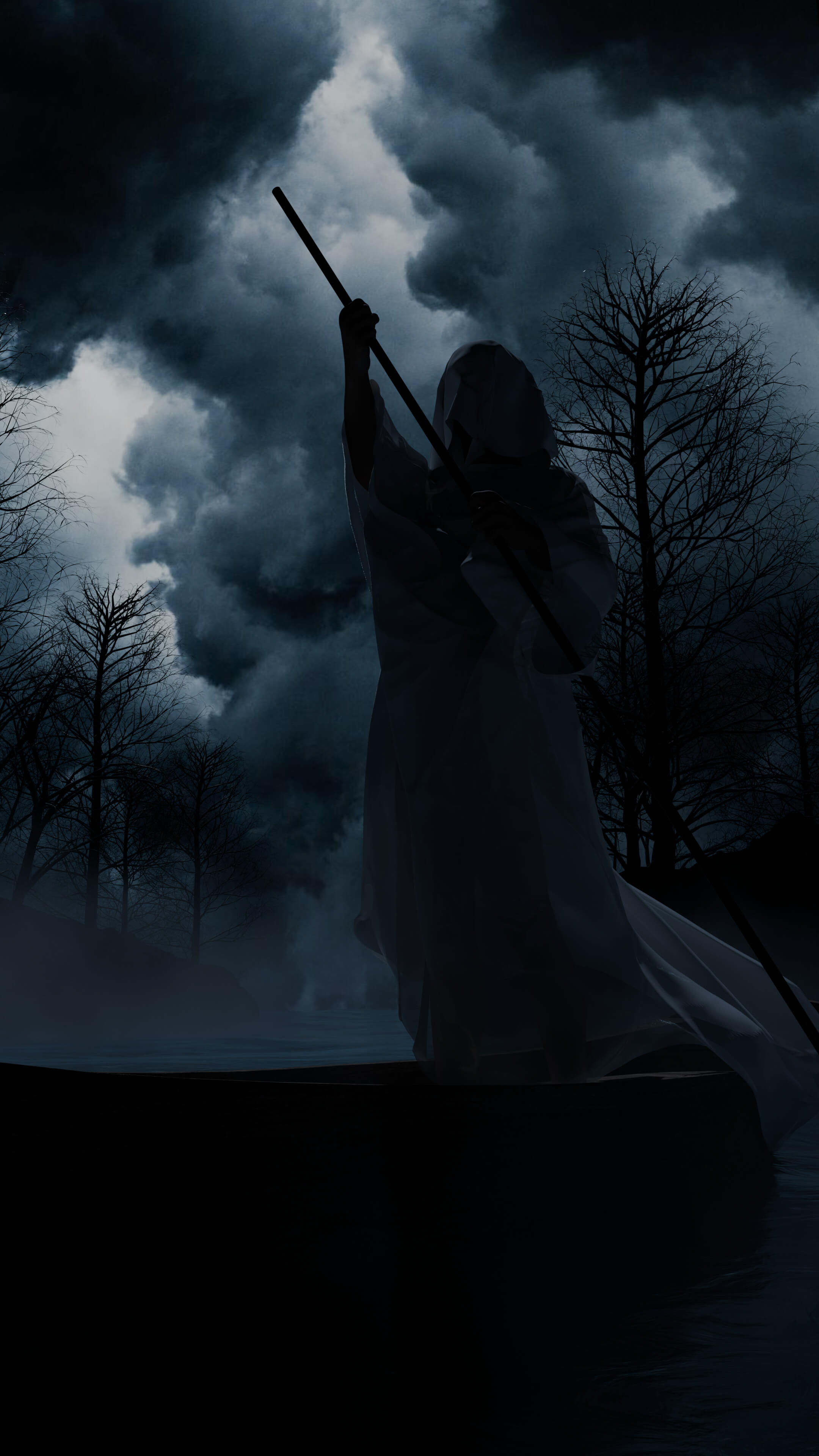 The Ferryman of Darkness 3D Render, Digital Artwork by GVIBE