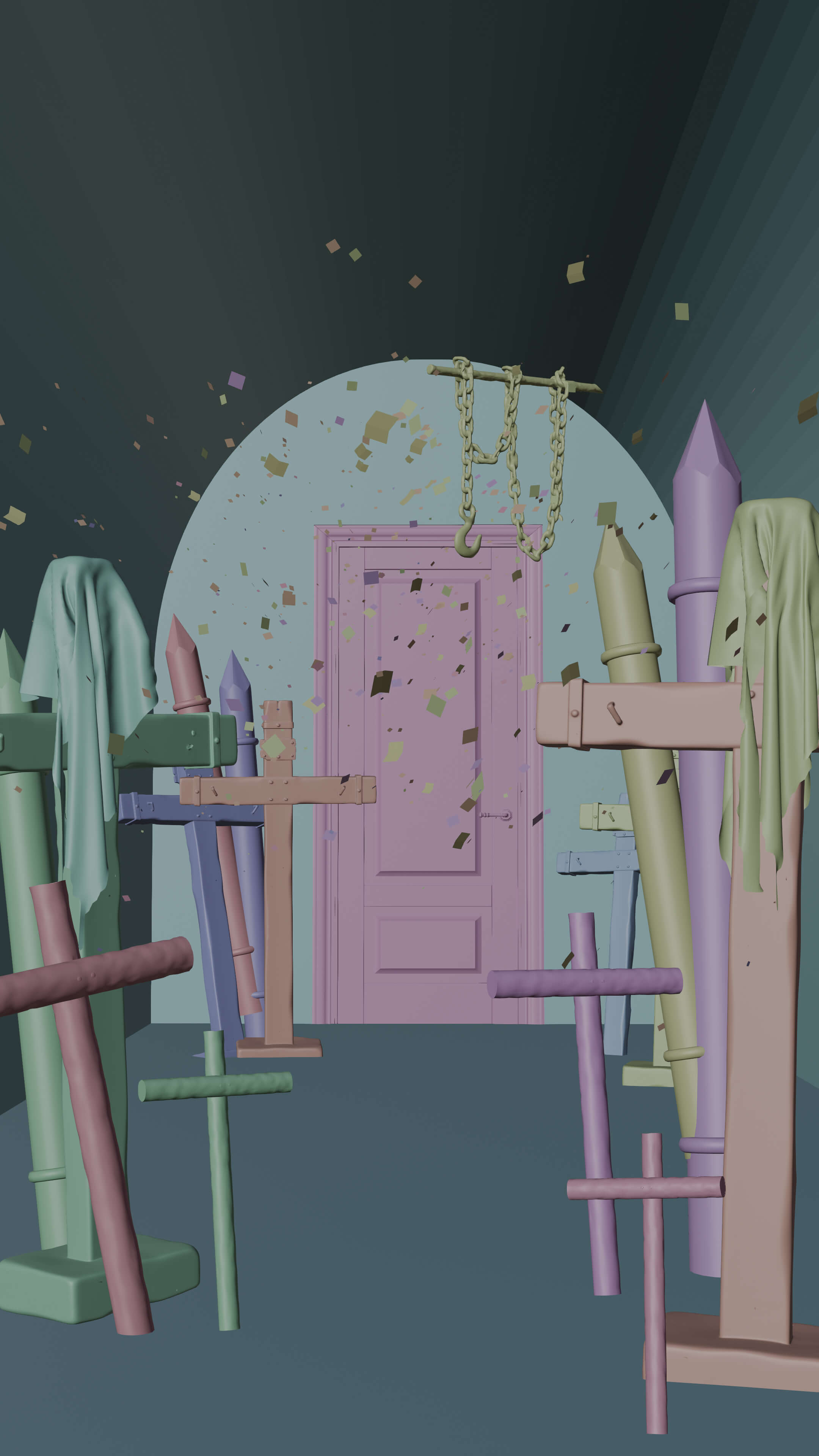 The Red Door 3D Render, Digital Artwork by GVIBE