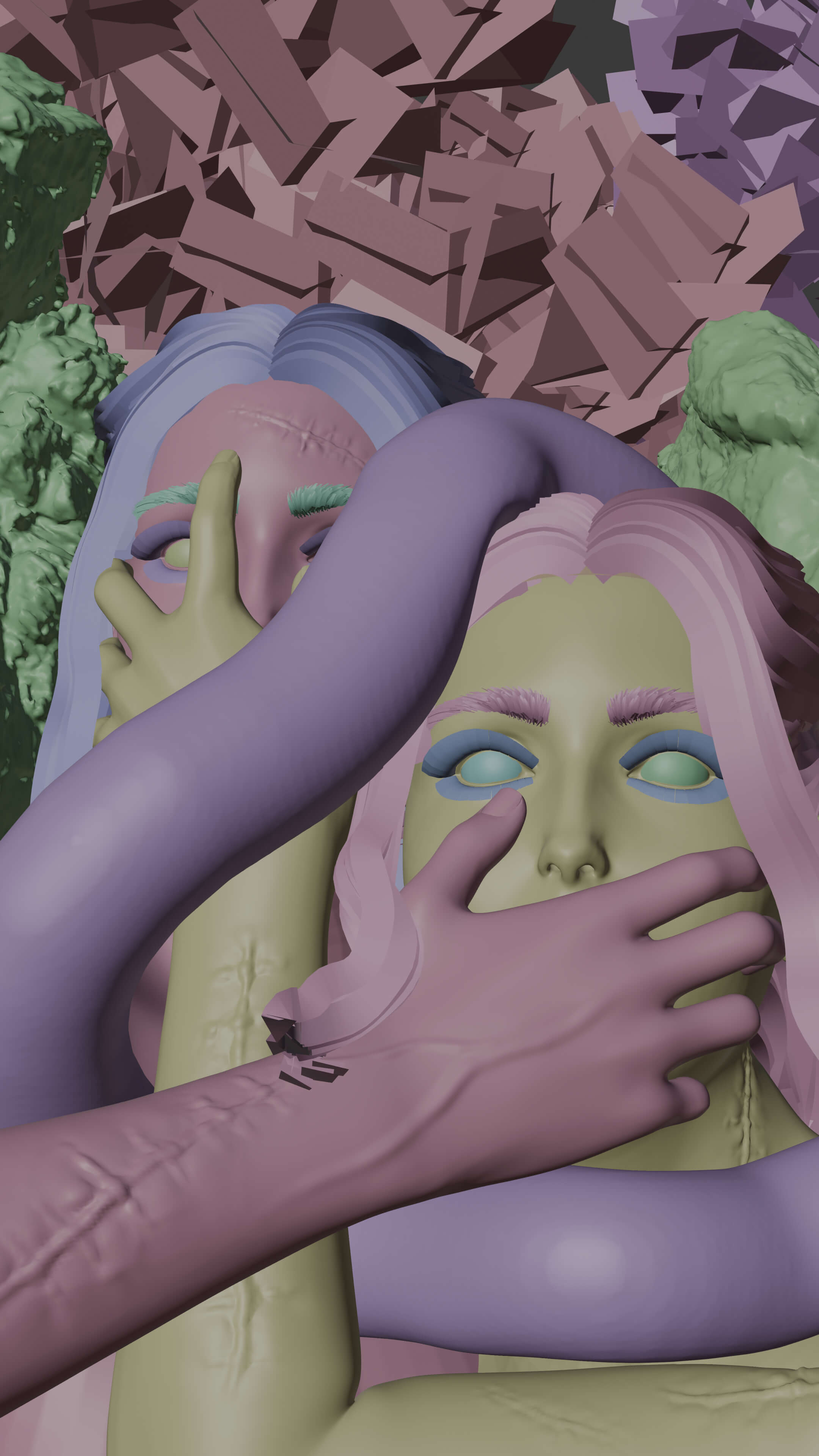 Whispers in the Shadows 3D Render, Digital Artwork by GVIBE