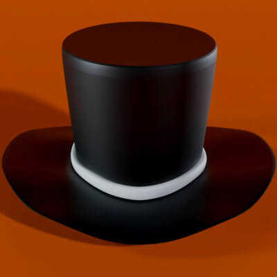 Stylized Black Top Hat 3D Model
