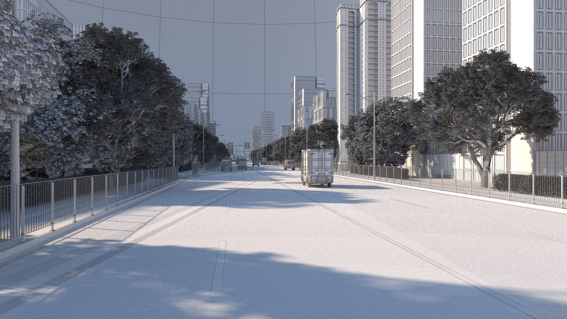 Autonomous Delivery Vehicle Smart City Road 3D Model