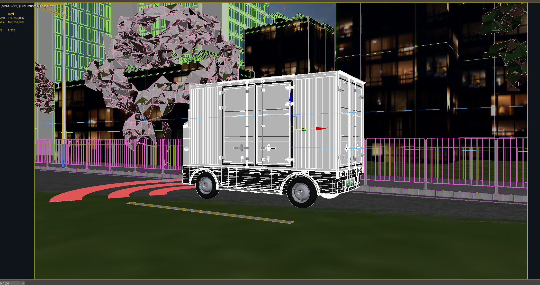 Autonomous Delivery Vehicle Smart City Road 3D Model