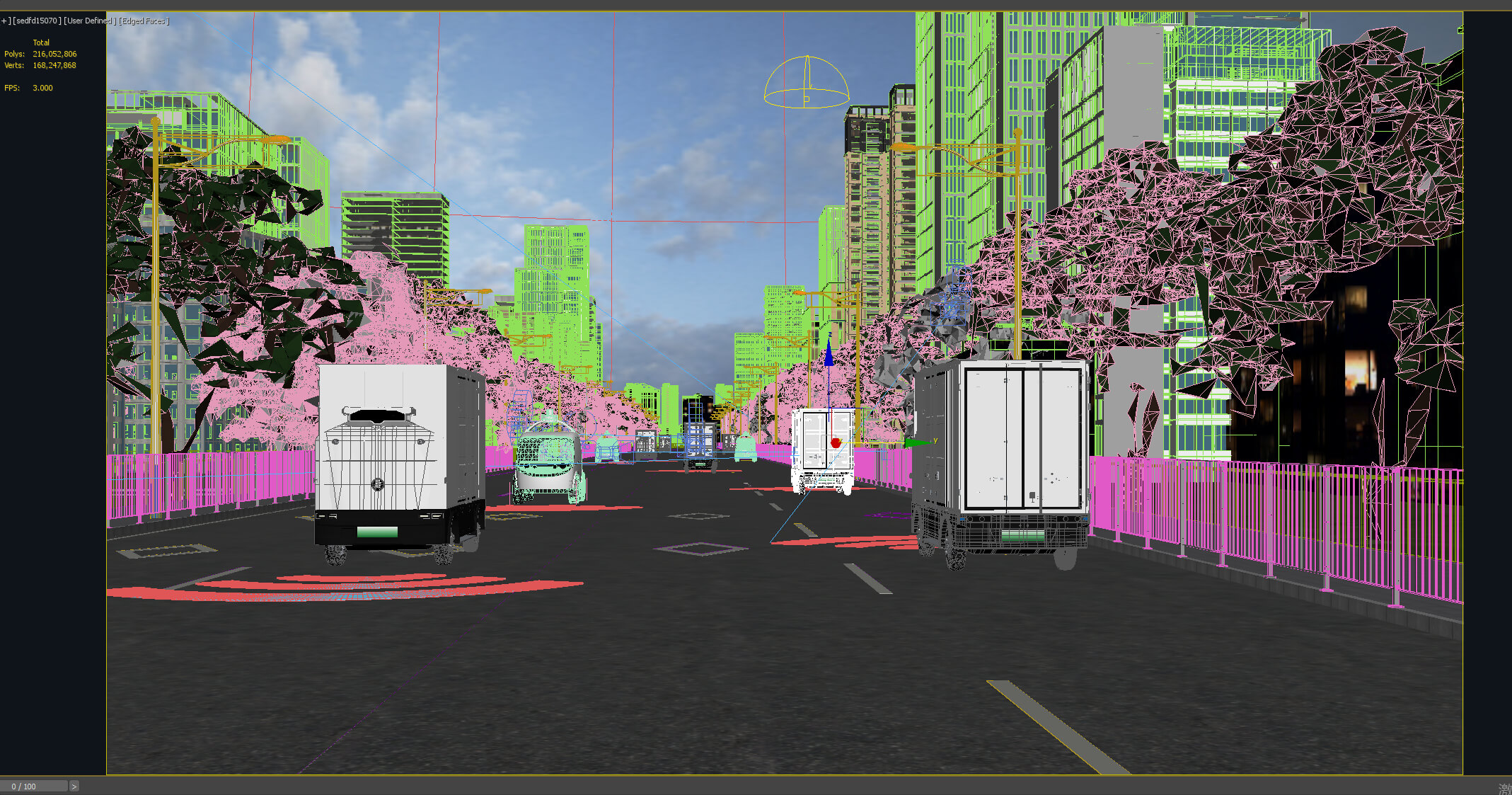 Autonomous Delivery Vehicle Smart City Road 3D Model