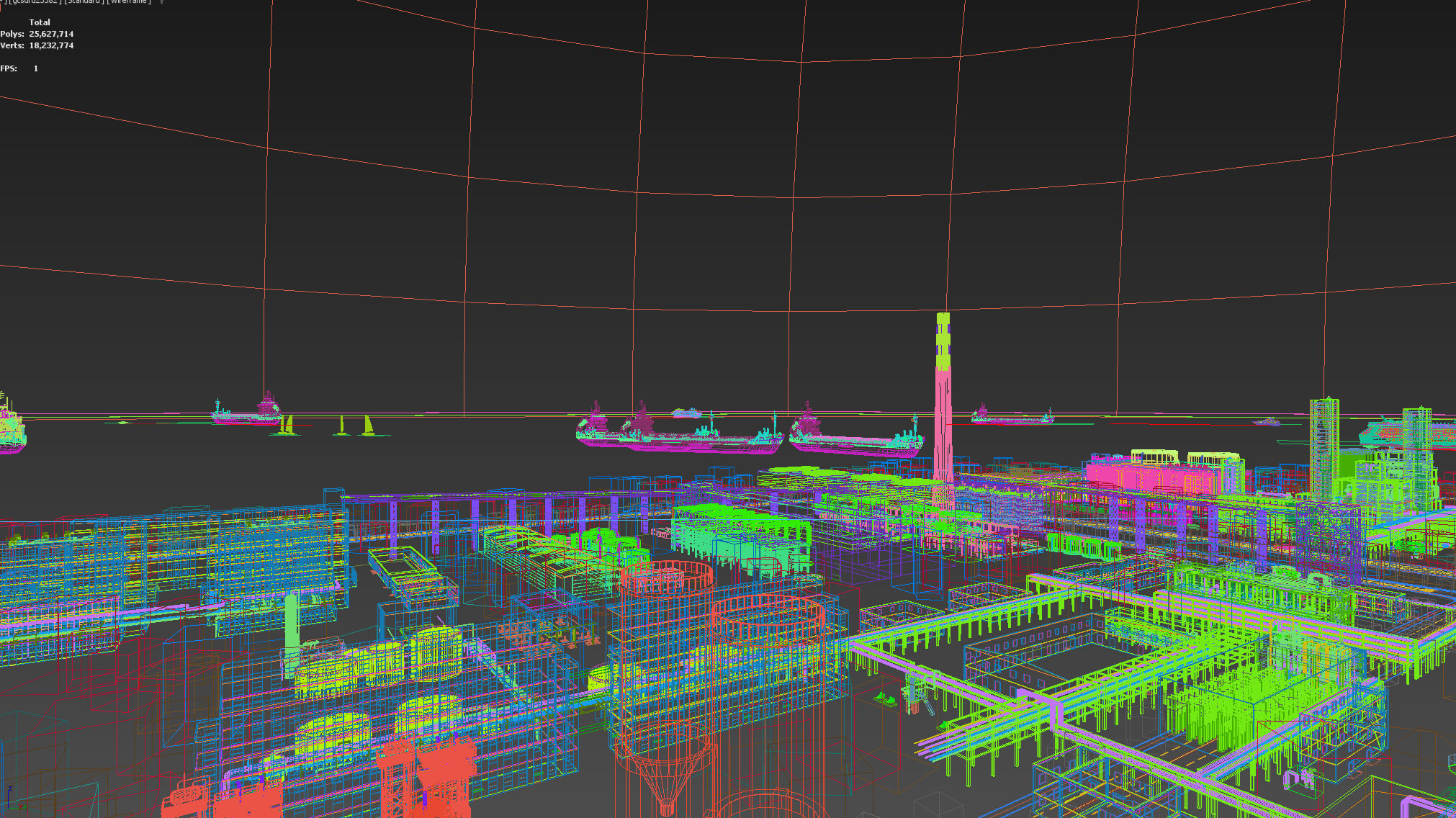 Coastal Petrochemical Refinery Industrial Plant 3D Model