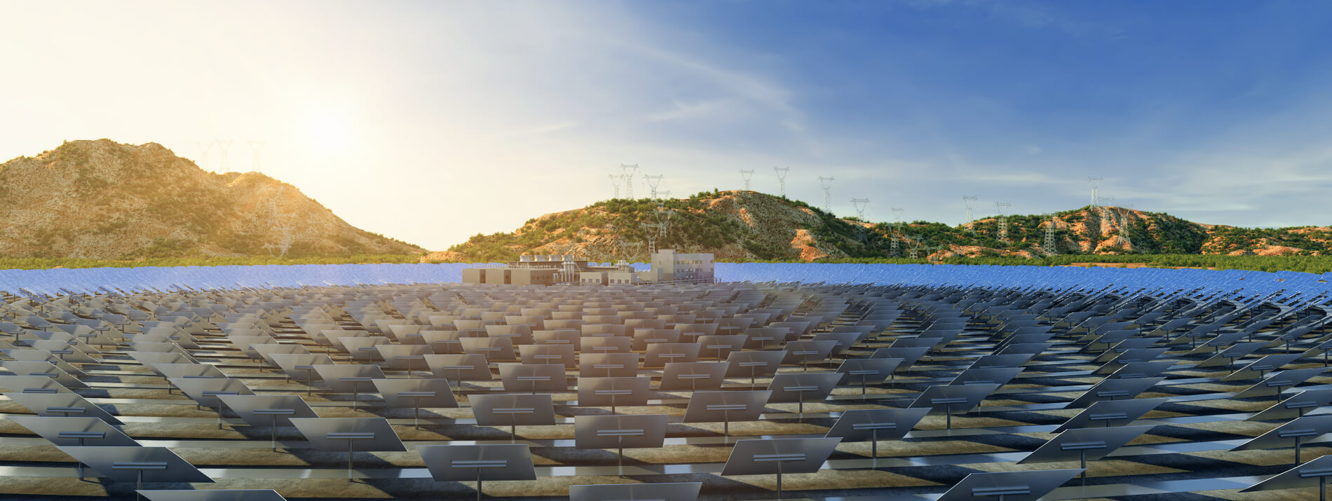 Concentrated Solar Power Station 3D Model