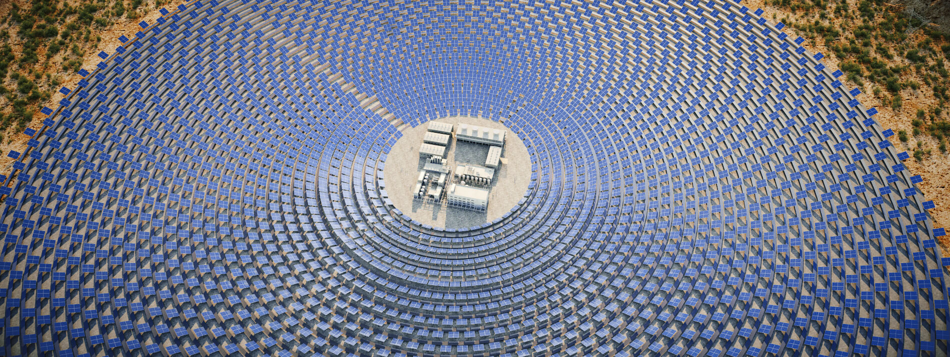 Concentrated Solar Power Station 3D Model