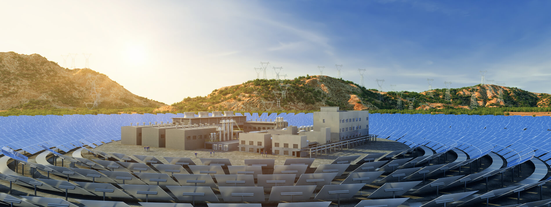 Concentrated Solar Power Station 3D Model