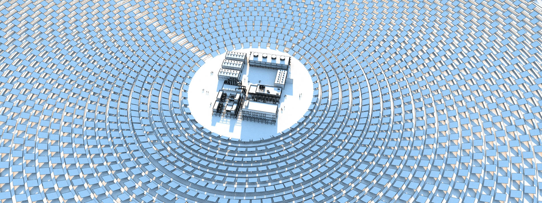 Concentrated Solar Power Station 3D Model