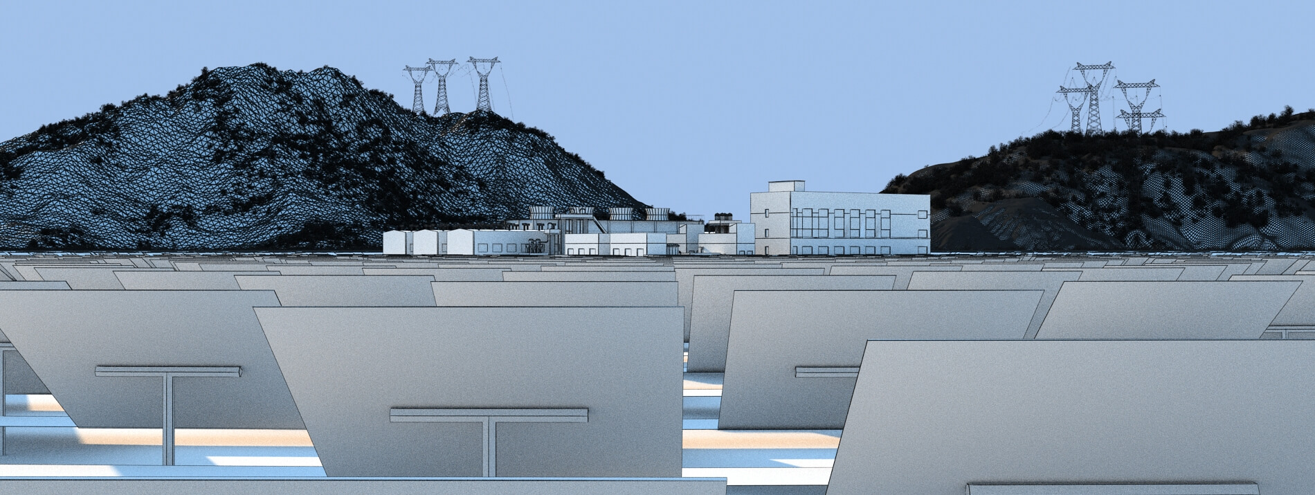 Concentrated Solar Power Station 3D Model