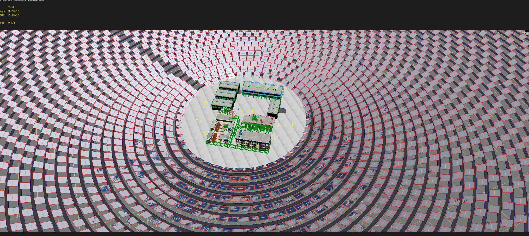 Concentrated Solar Power Station 3D Model