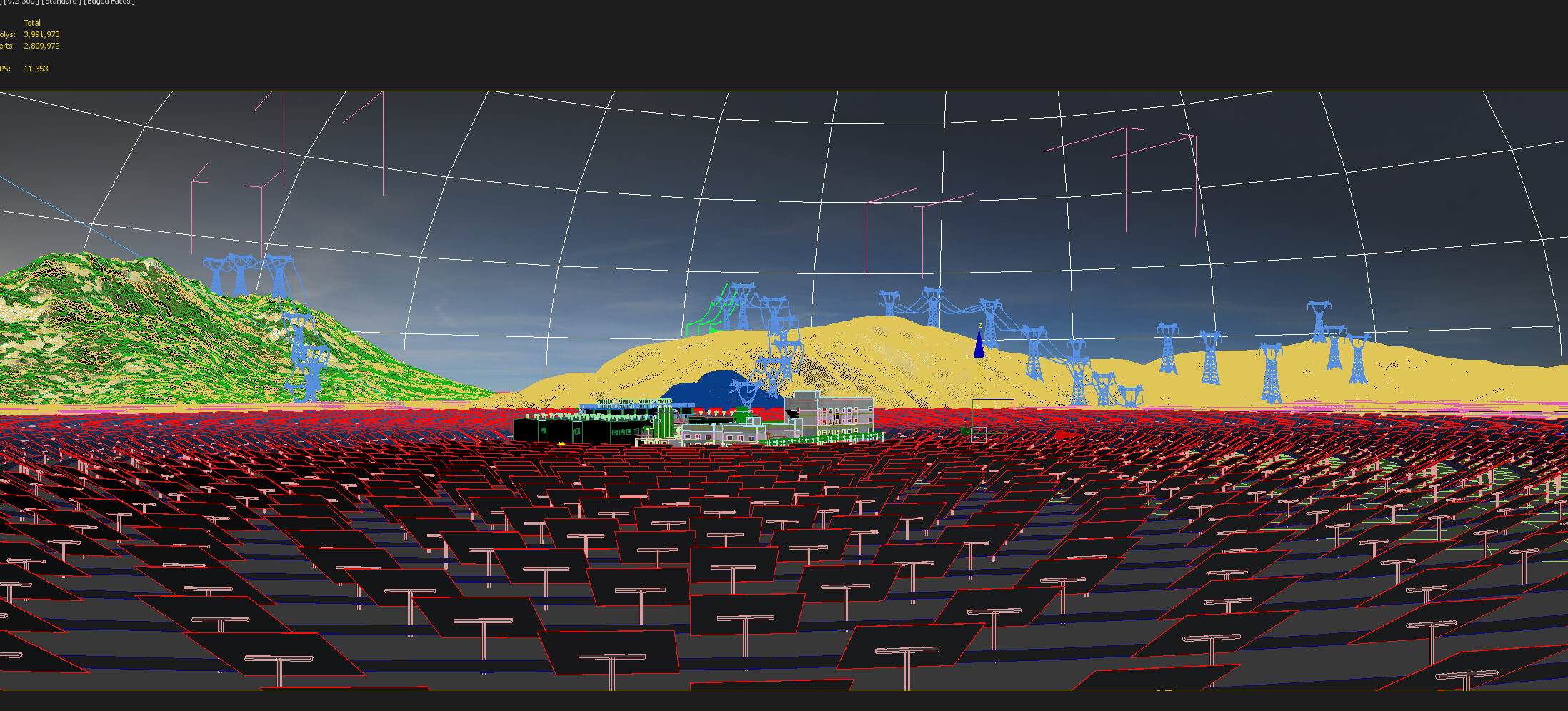 Concentrated Solar Power Station 3D Model