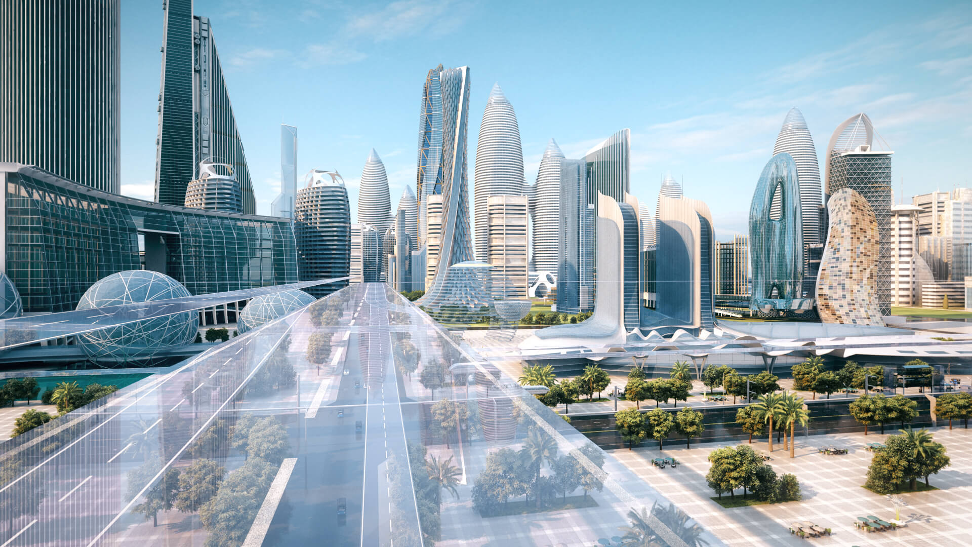 Futuristic City Drone Future Urban Transportation Future City 3D Model