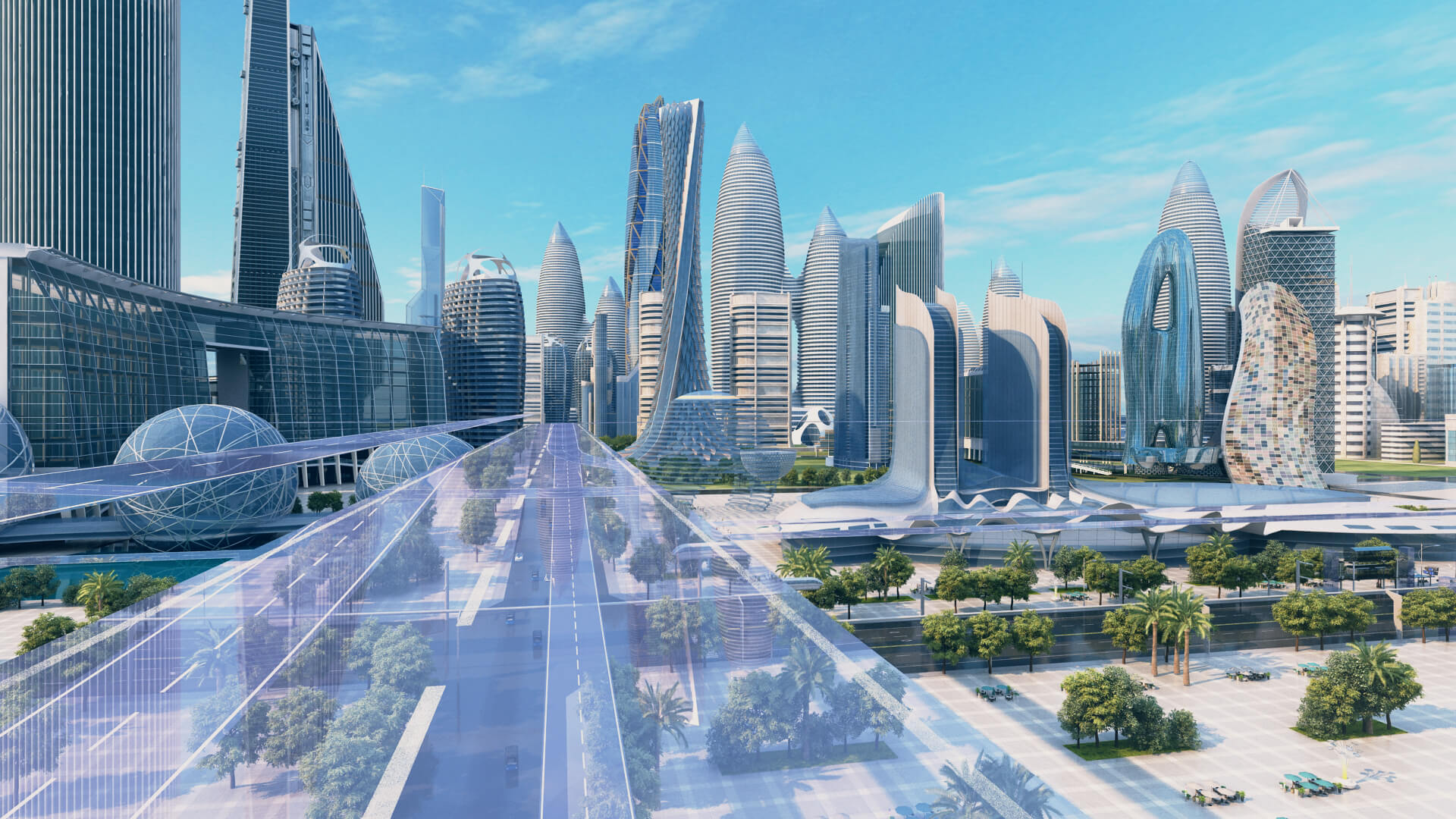 Futuristic City Drone Future Urban Transportation Future City 3D Model
