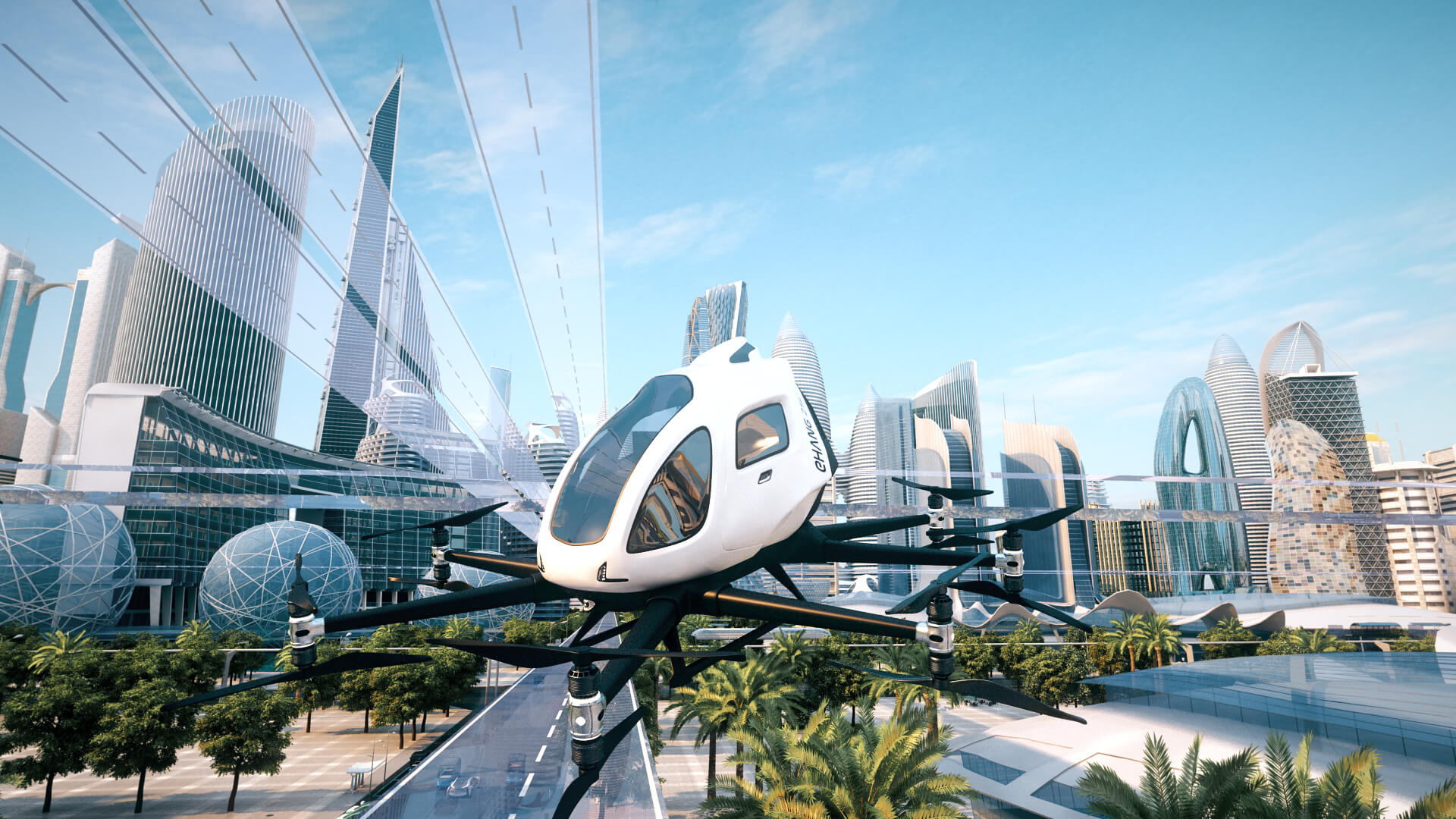 Futuristic City Drone Future Urban Transportation Future City 3D Model