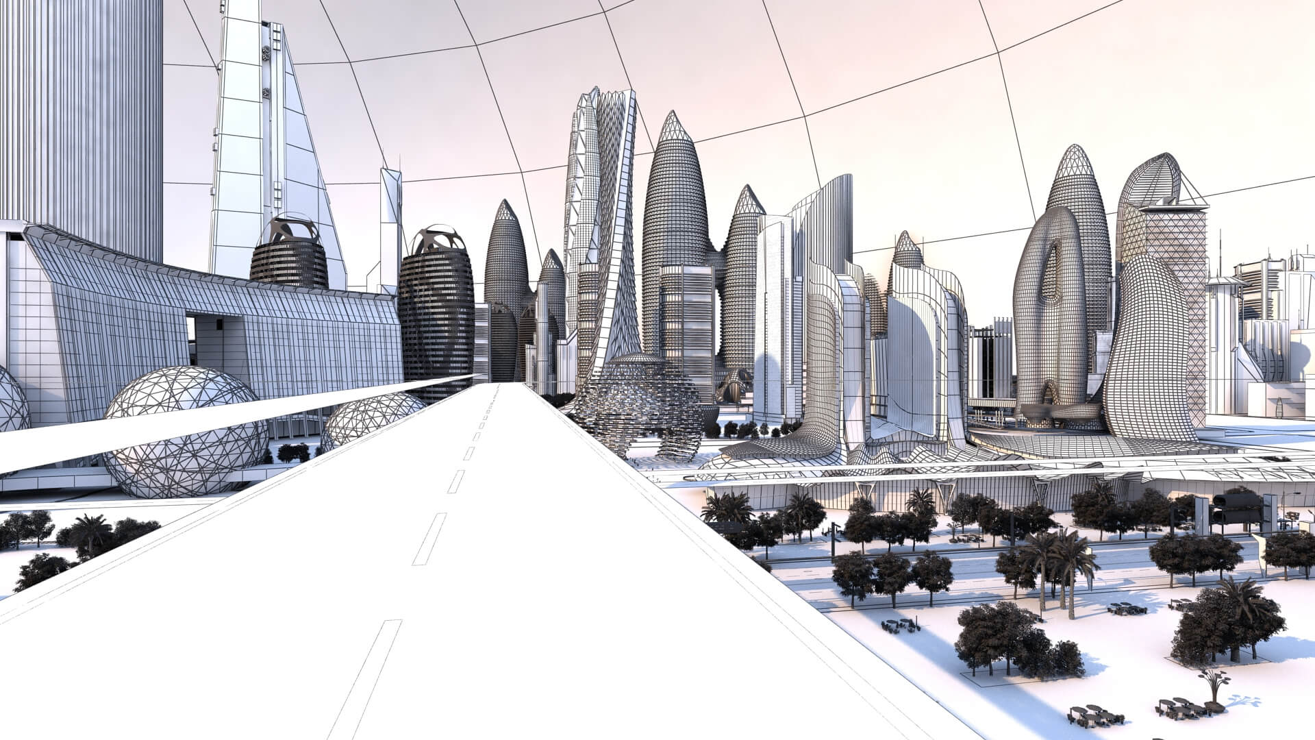 Futuristic City Drone Future Urban Transportation Future City 3D Model