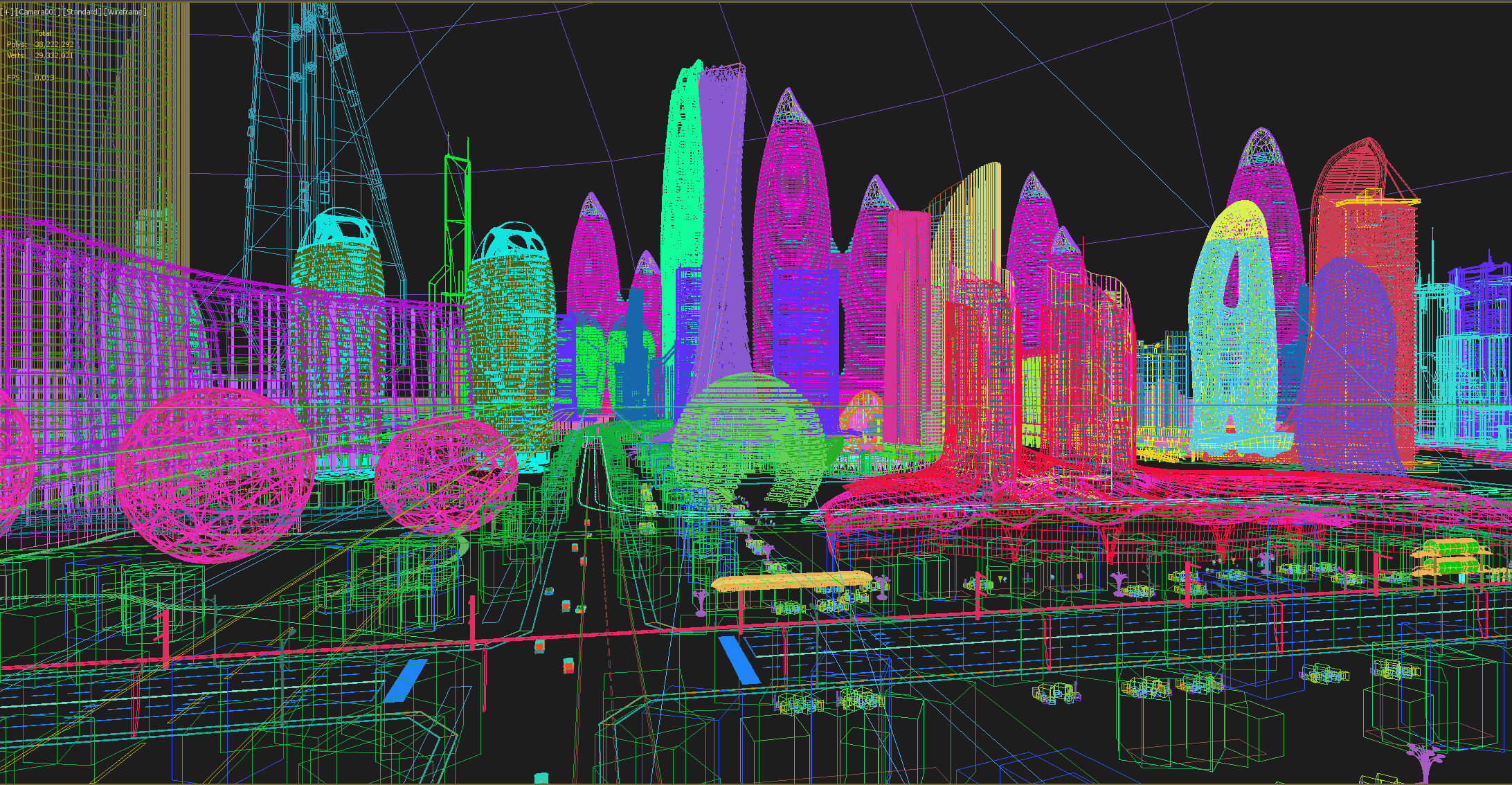 Futuristic City Drone Future Urban Transportation Future City 3D Model