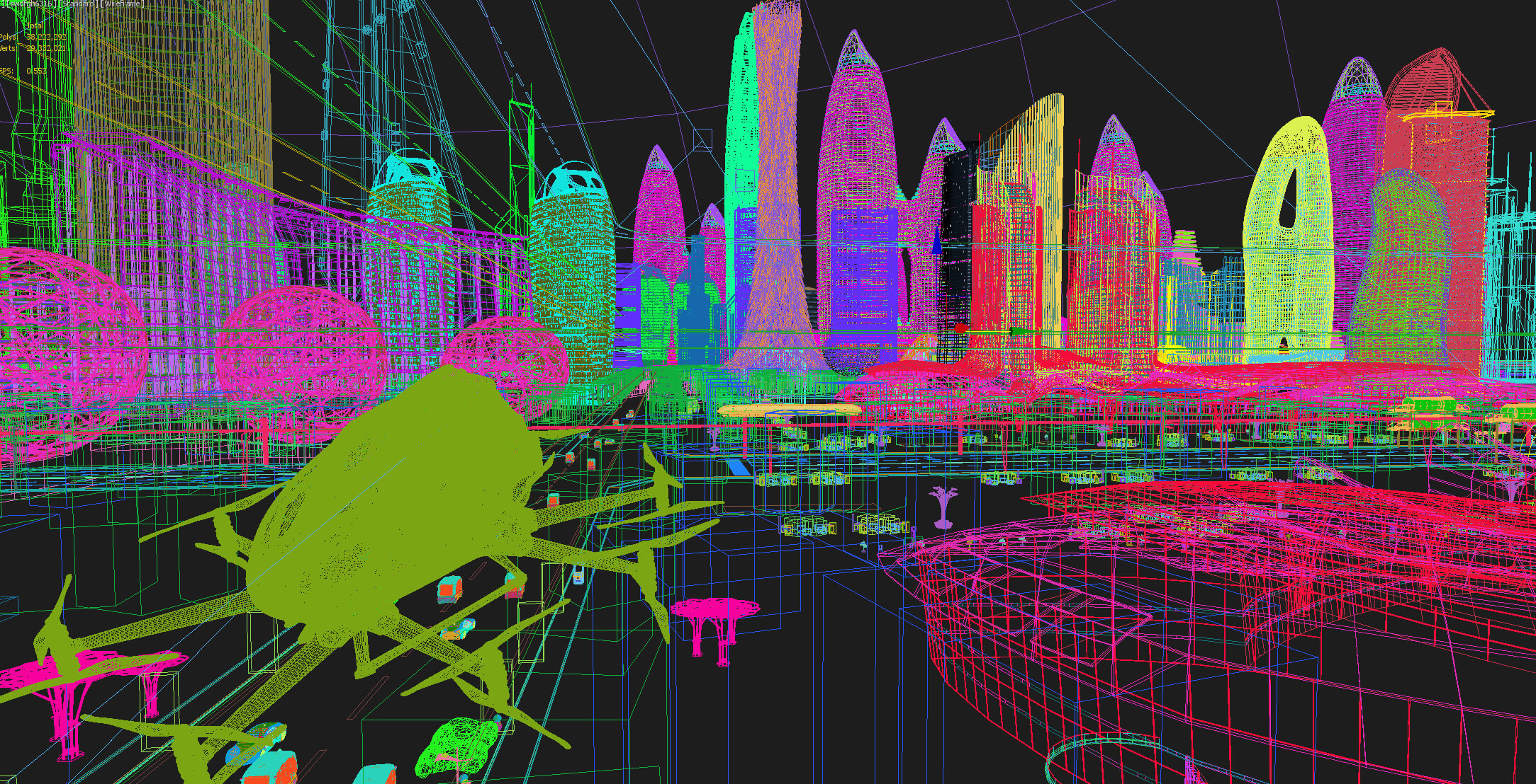 Futuristic City Drone Future Urban Transportation Future City 3D Model