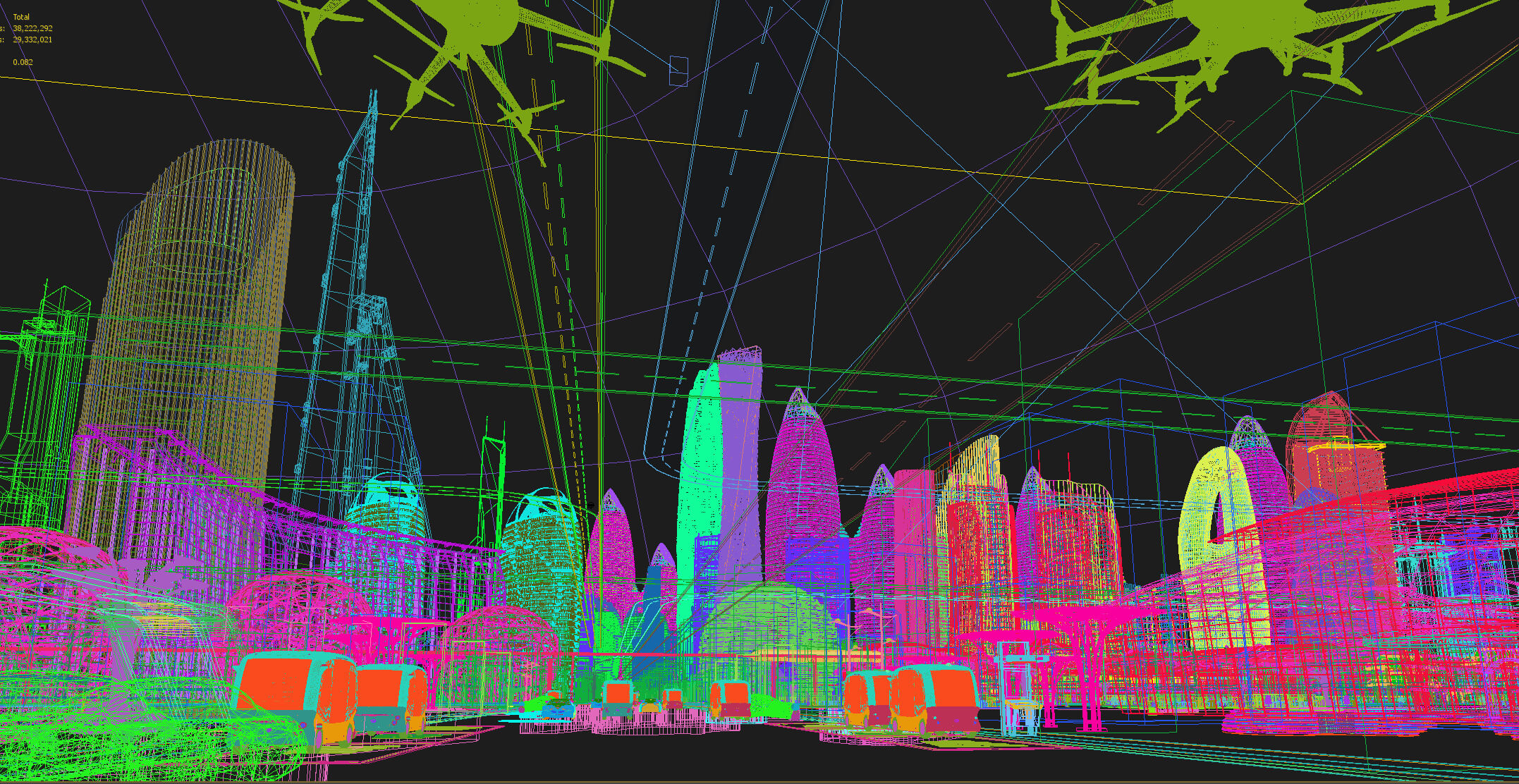 Futuristic City Drone Future Urban Transportation Future City 3D Model