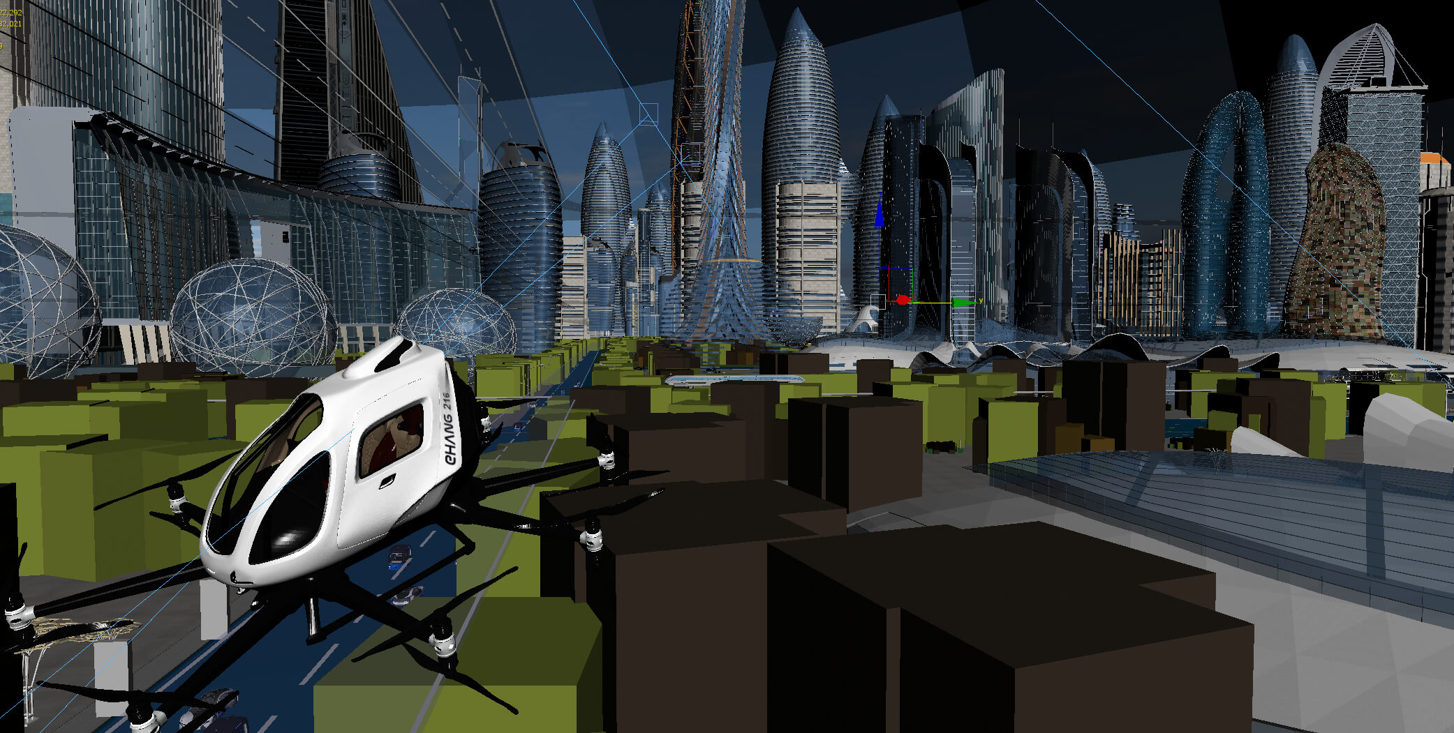 Futuristic City Drone Future Urban Transportation Future City 3D Model