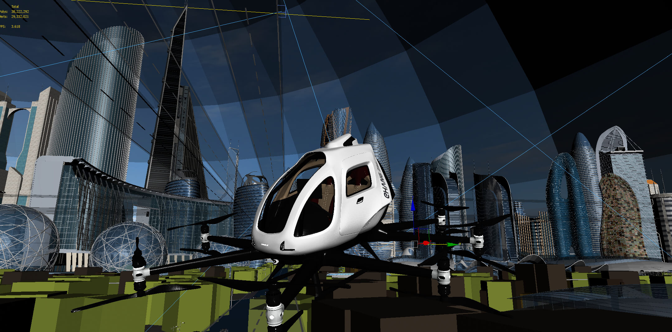 Futuristic City Drone Future Urban Transportation Future City 3D Model
