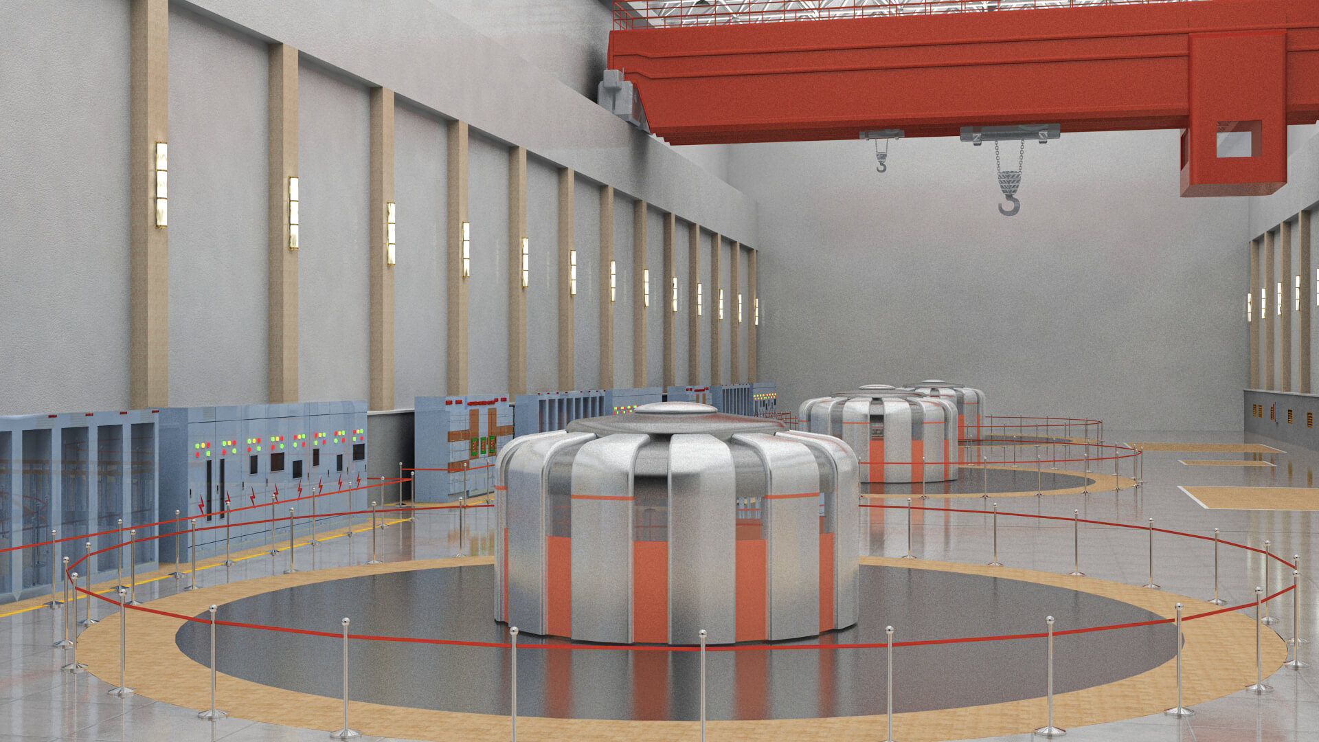 Hydropower Station Generator Hall 3D Model