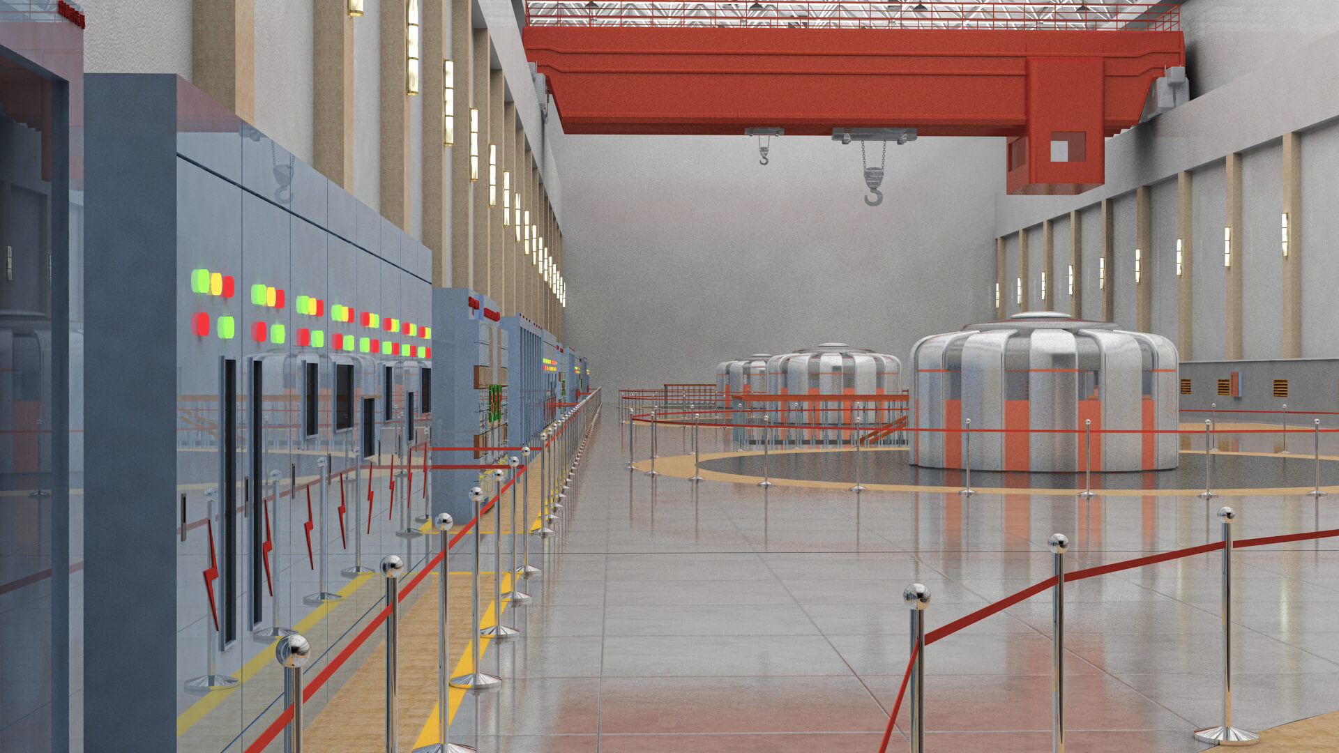 Hydropower Station Generator Hall 3D Model