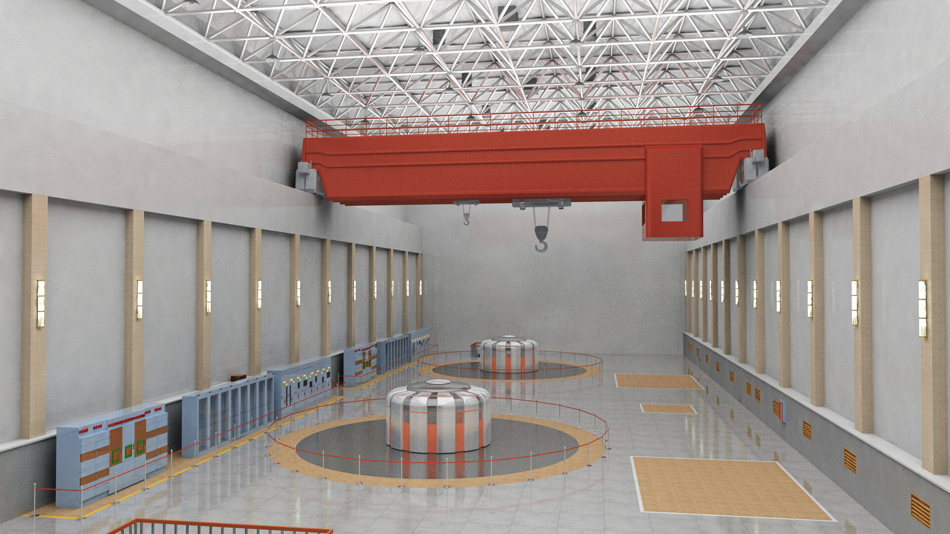Hydropower Station Generator Hall 3D Model