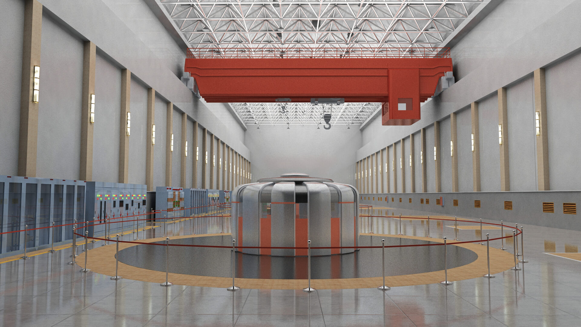 Hydropower Station Generator Hall 3D Model