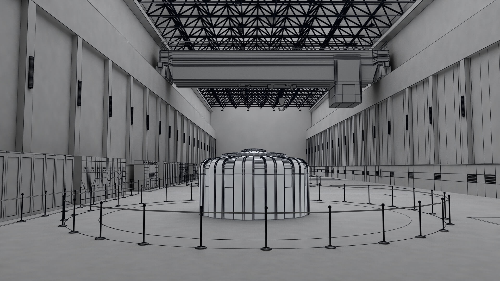 Hydropower Station Generator Hall 3D Model