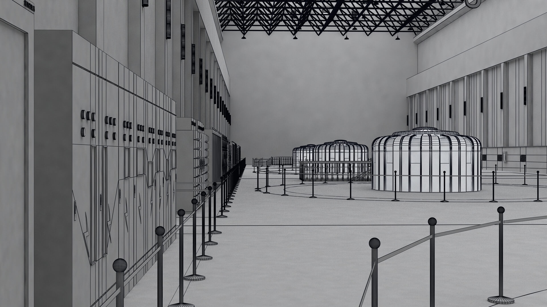 Hydropower Station Generator Hall 3D Model
