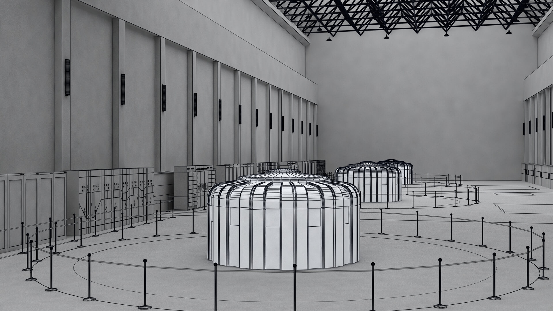 Hydropower Station Generator Hall 3D Model