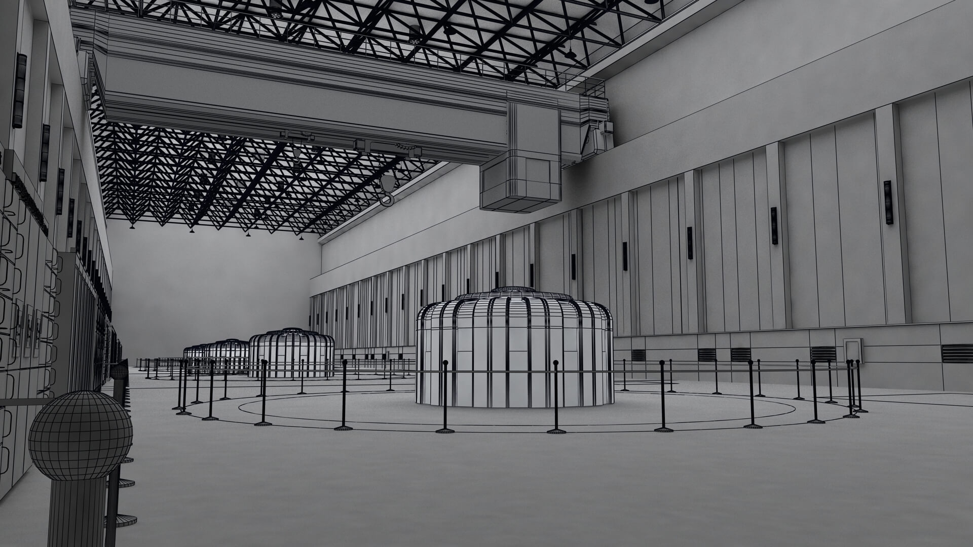 Hydropower Station Generator Hall 3D Model