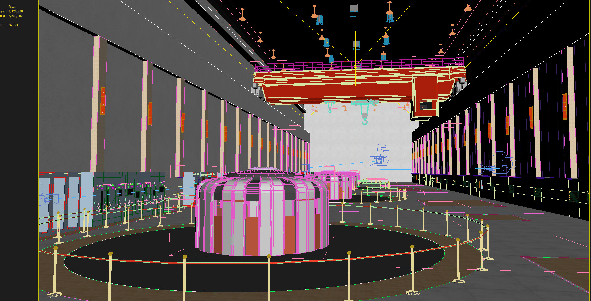 Hydropower Station Generator Hall 3D Model