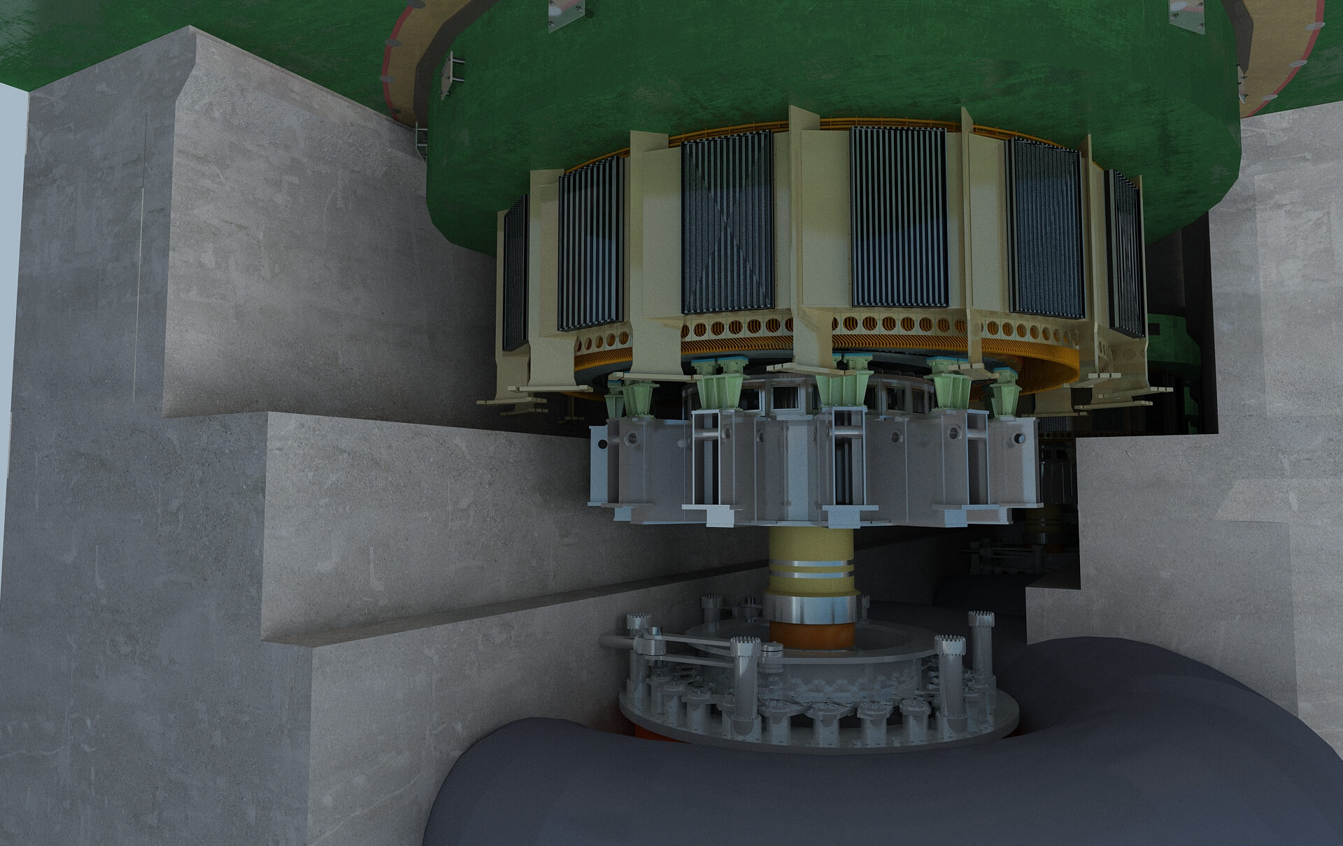 Hydropower Station Turbine Hall Vertical Hydroelectric 3D Model