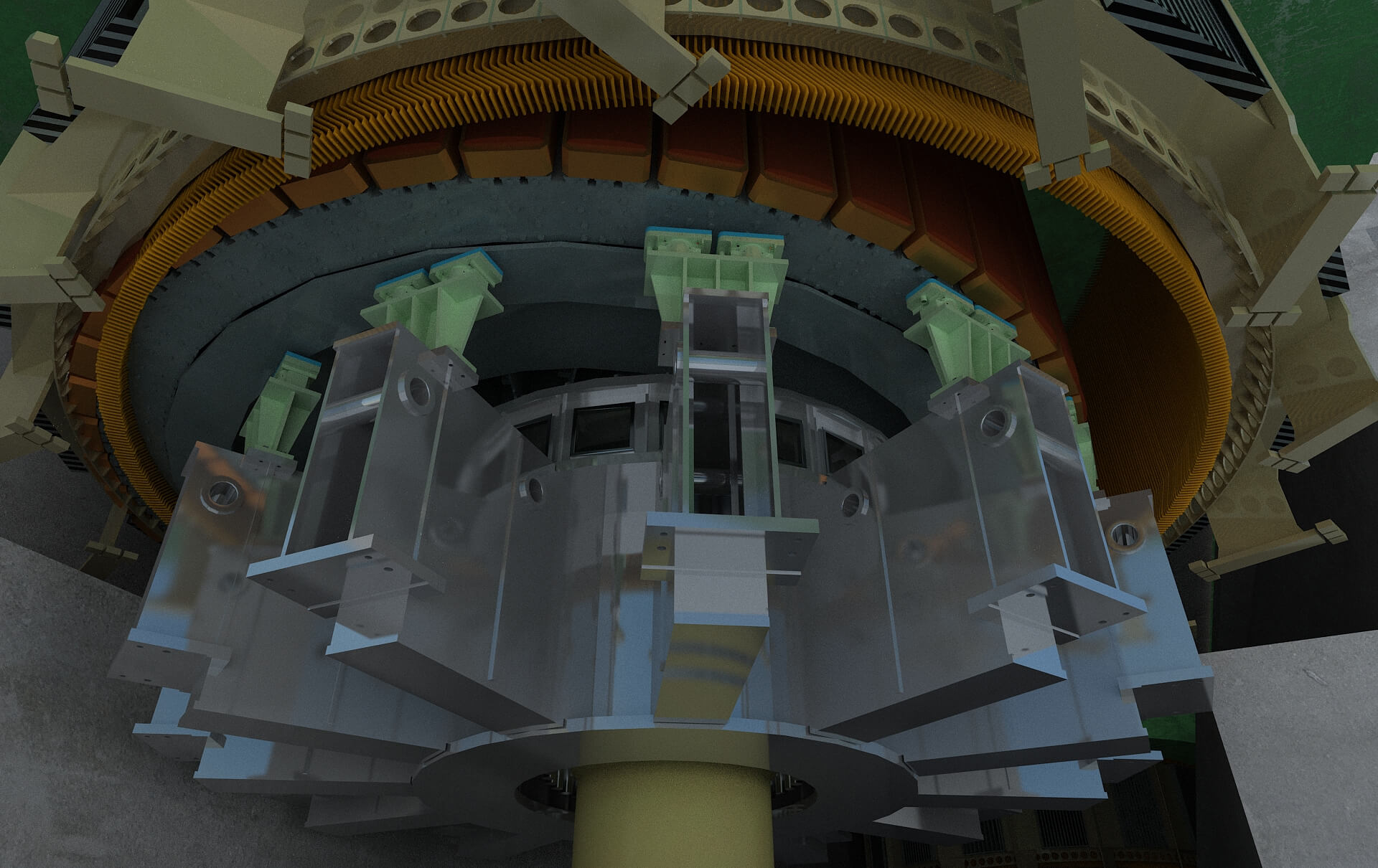 Hydropower Station Turbine Hall Vertical Hydroelectric 3D Model