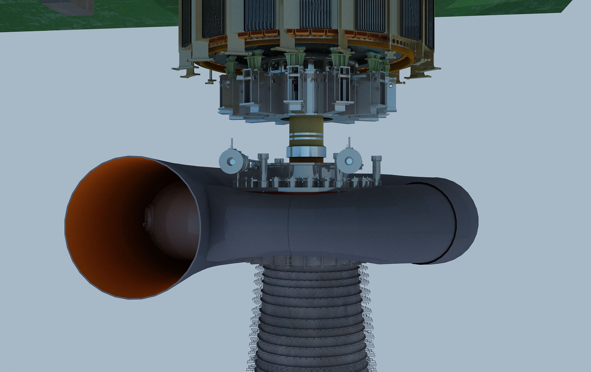 Hydropower Station Turbine Hall Vertical Hydroelectric 3D Model
