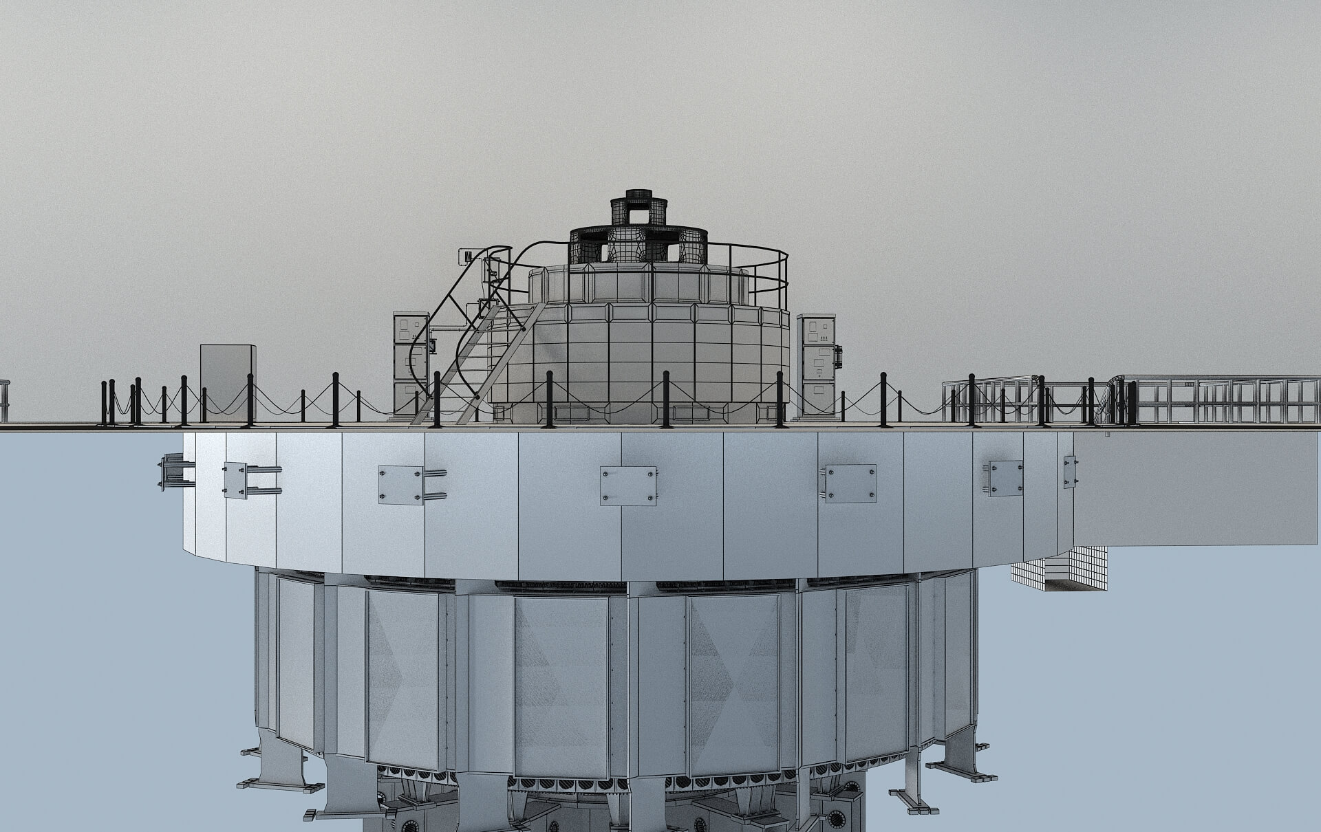 Hydropower Station Turbine Hall Vertical Hydroelectric 3D Model