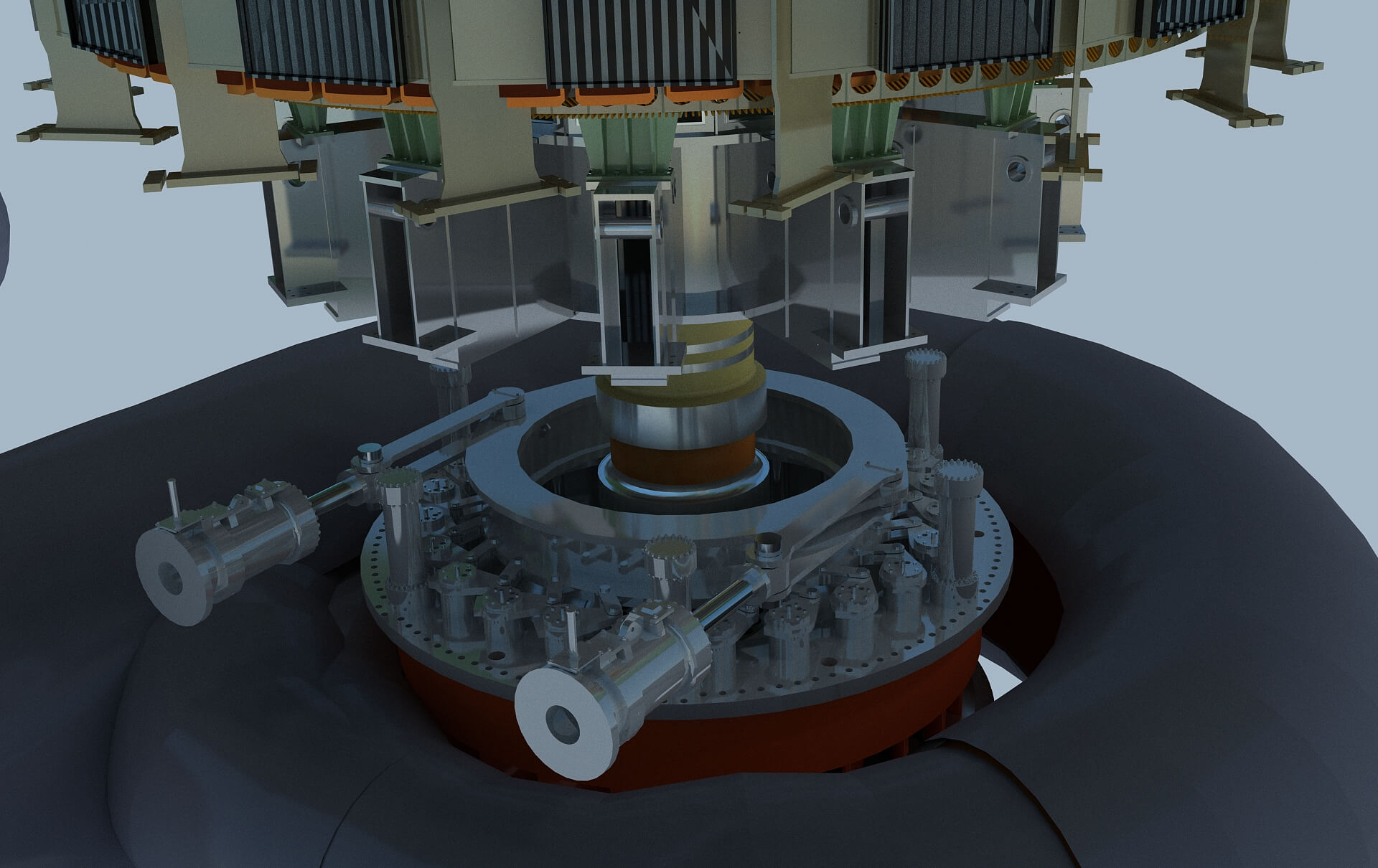 Hydropower Station Turbine Hall Vertical Hydroelectric 3D Model